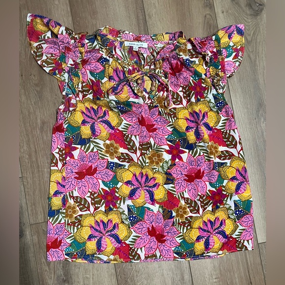 Rose & Olive Tops - Rose & Olive Colorful Floral Blouse Top Small
